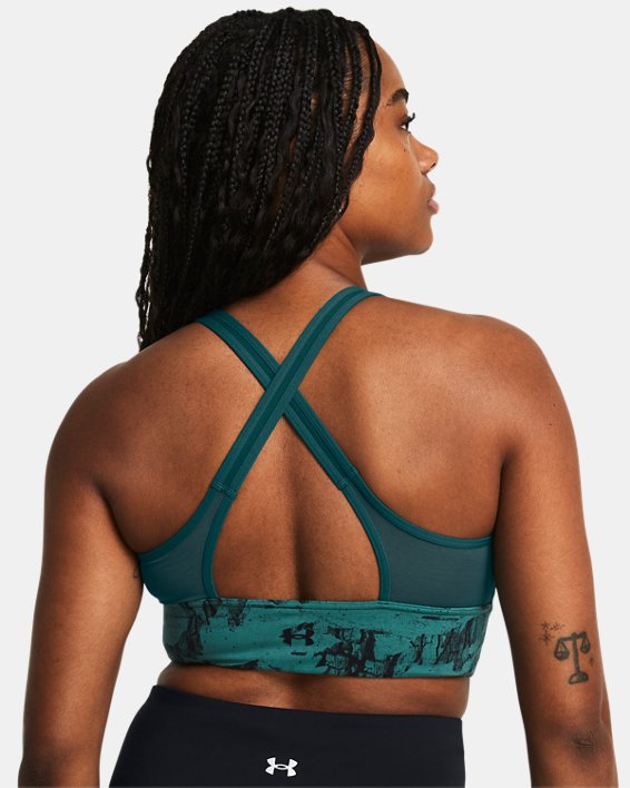 Women's Project Rock Infinity Let's Go LL Printed Bra in Green image number 5